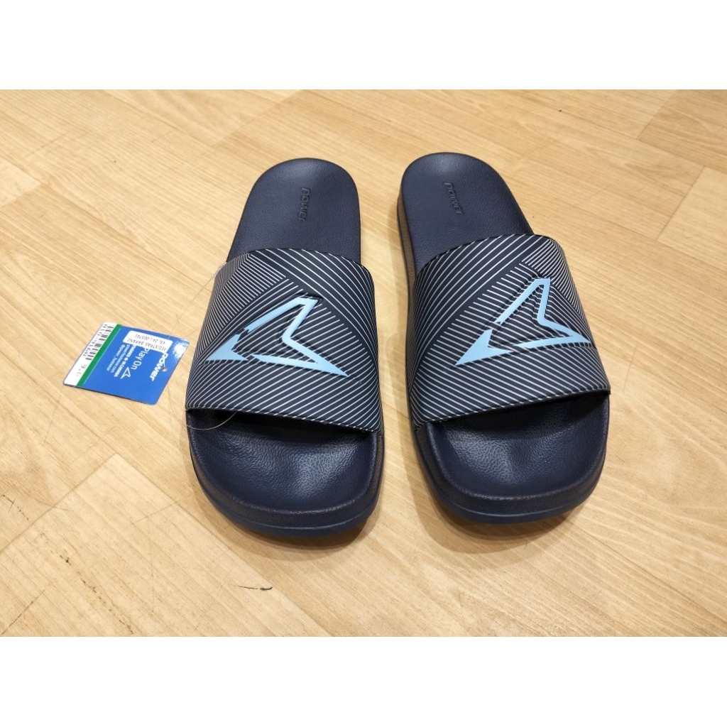 Sandal Slide Pria Bata Power Terbaru Bahan Karet Ringan dan Nyaman Sandal Slip On Pria Warna Biru da