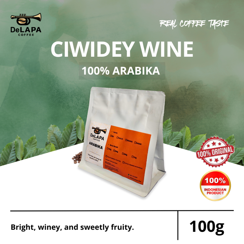 DELAPA Kopi Arabika Ciwidey Wine Arabica Coffee 100 gram - Biji