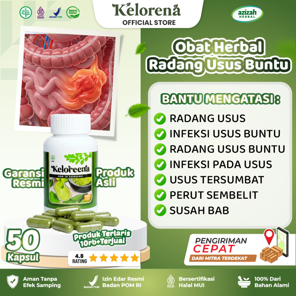 Obat Radang Usus Buntu Infeksi Usus Bocor Kram Sembelit Diare Sakit Bab Asam Lambung Liver Maag Kron