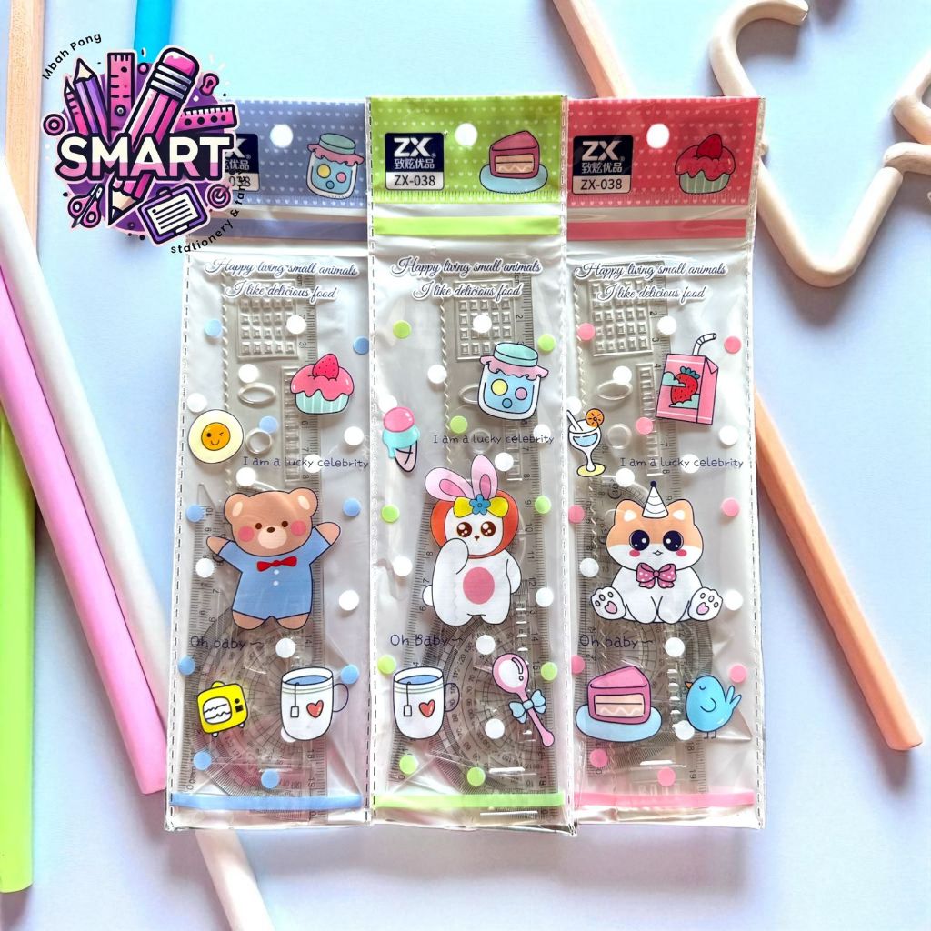 Penggaris Lengkap 4in1 – Busur, Segitiga, Penggaris Lurus ZX