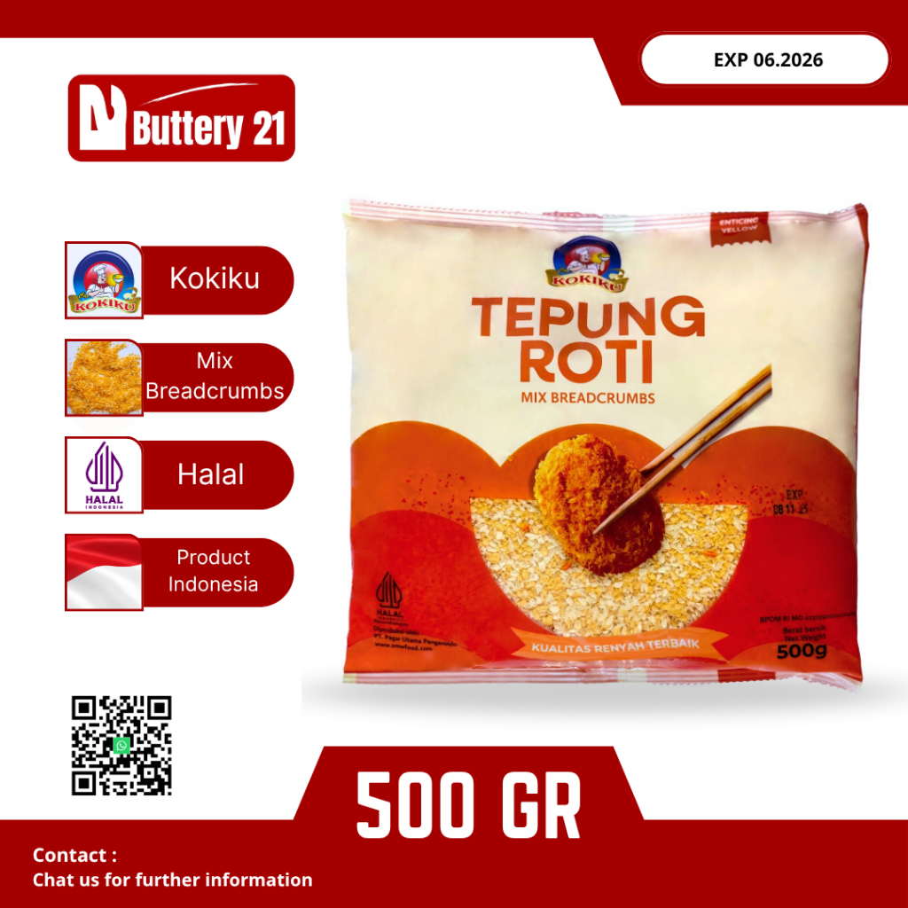 TEPUNG ROTI MIX BREADCRUMBS 500 GR/TEPUNG KOKIKU MIX/TEPUNG ROTI RENYAH KRIUK