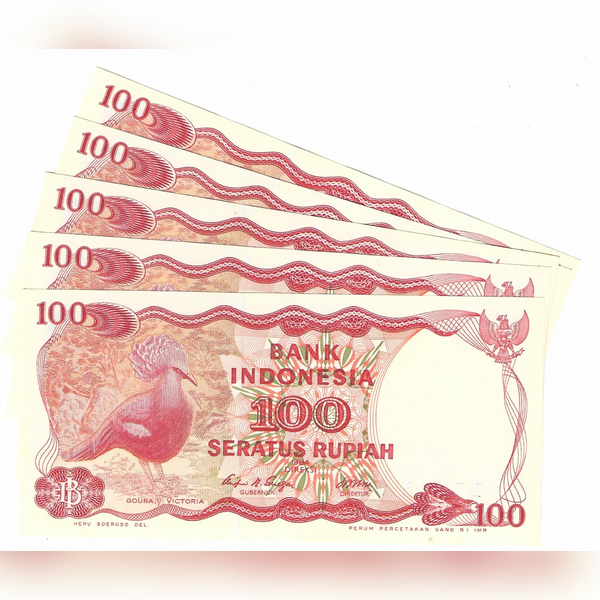 Uang Kuno 100 Rupiah Victoria UNC 1964