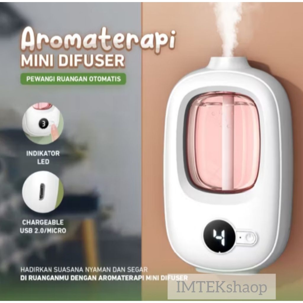 AROMATERAFI MINI DIFUSER /Aroma terapi pewangi Ruangan/ Mode spray pengharum otomatis