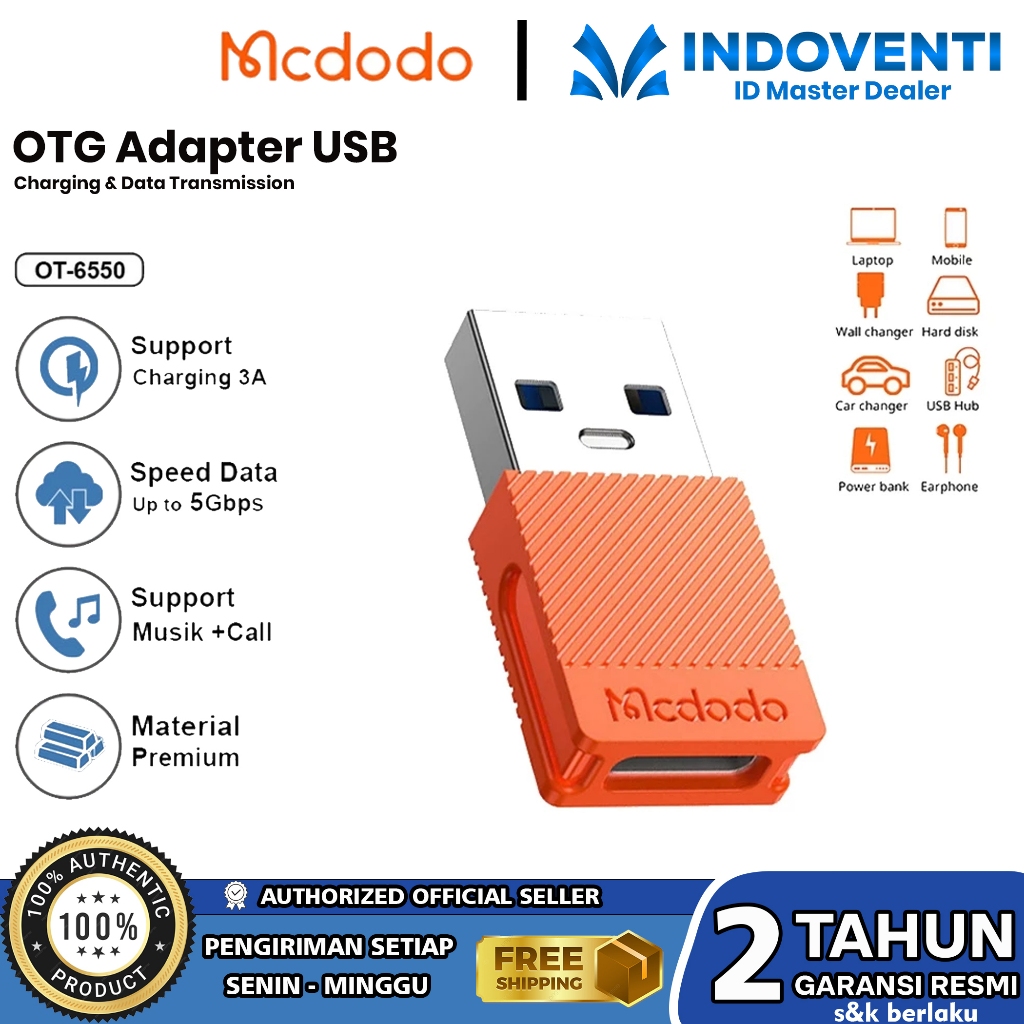 MCDODO Converter Charger OTG Adaptor USB To Type C Charging Audio Call For Huawei Samsung Realme