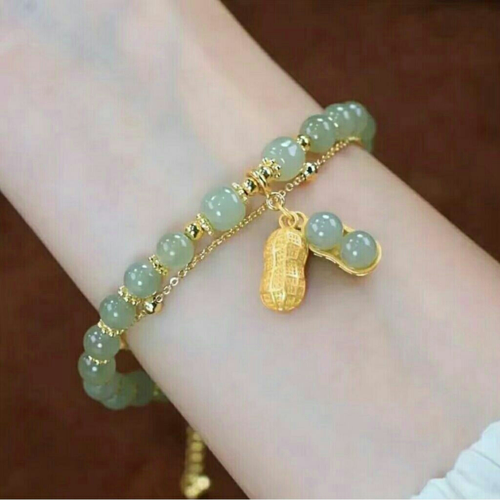 Gelang giok cina rantai emas (COD)