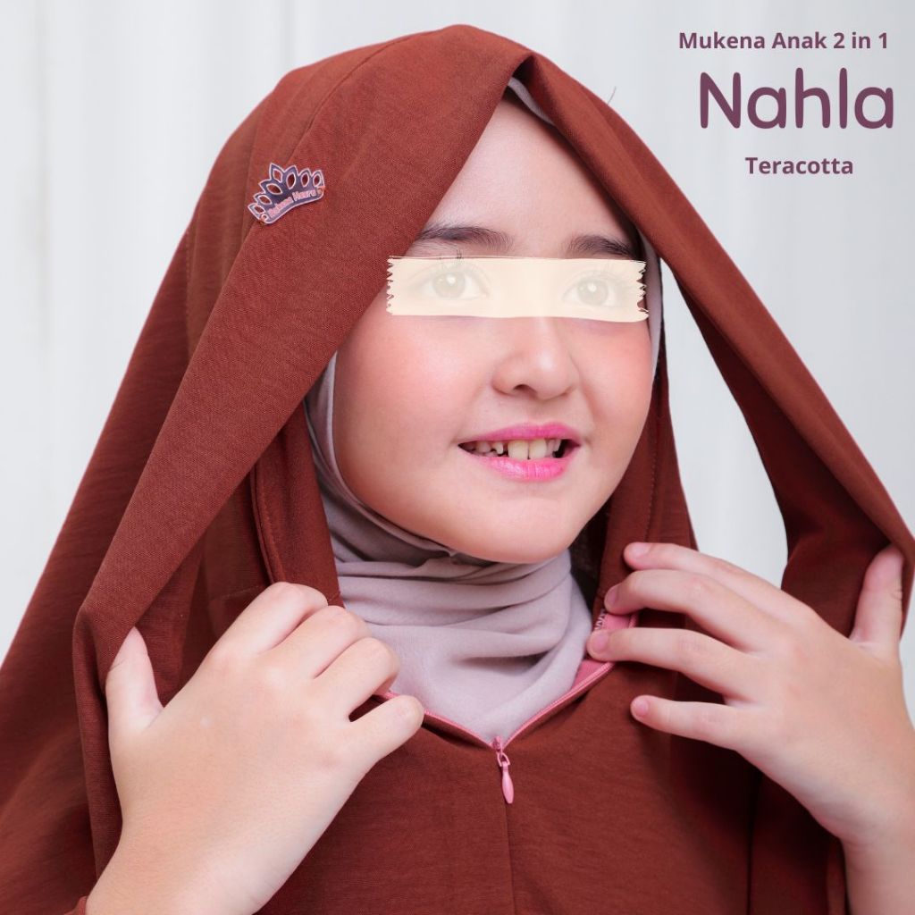 Mukena Anak Remaja Nahla 3In1 Bahan Crinkle Airflow Umur 11 12 13 14 Tahun