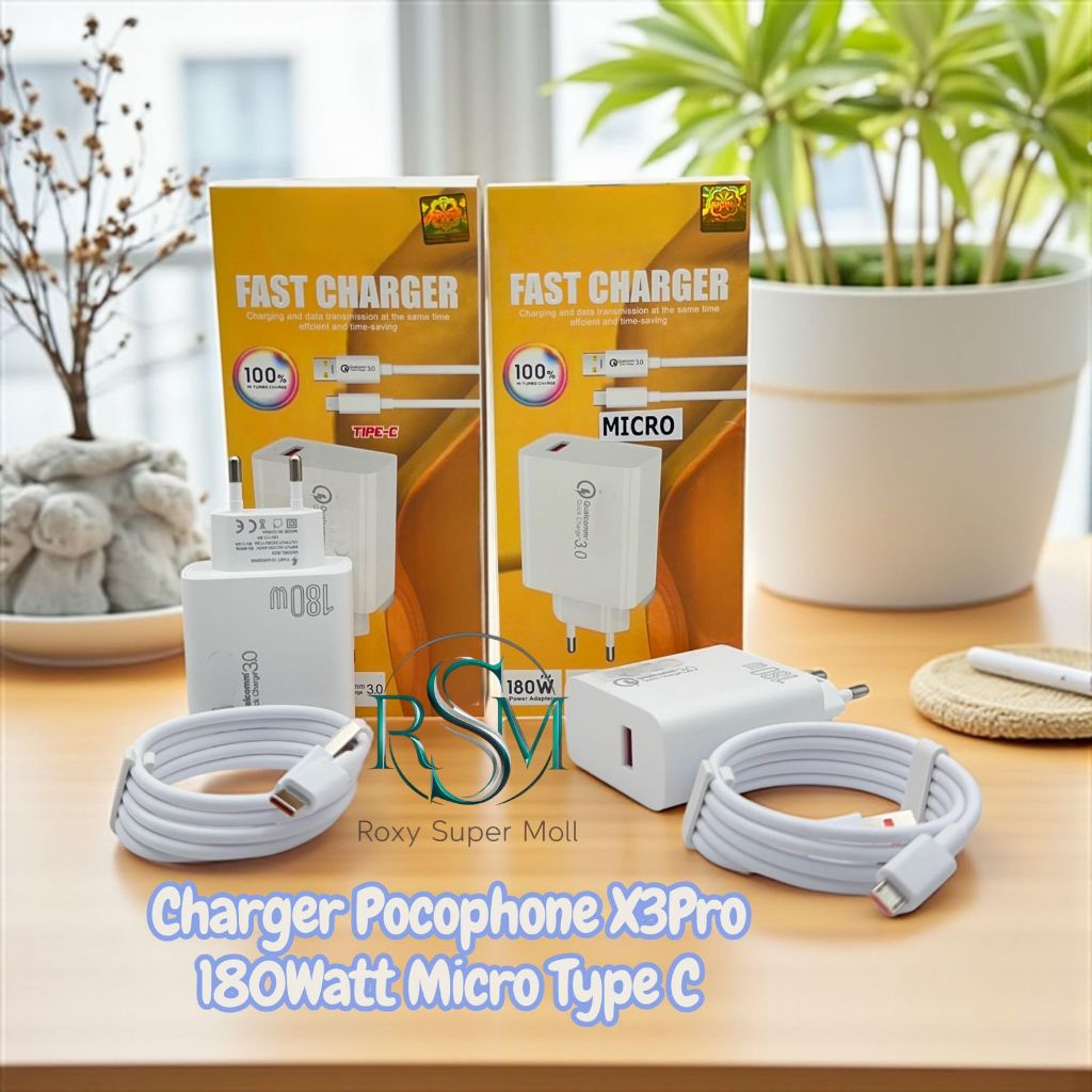 Charger Ori 100% pocophone poco X3 Pro 5G 180w Support FastCharging qc3.0 kompatible semua hp androi