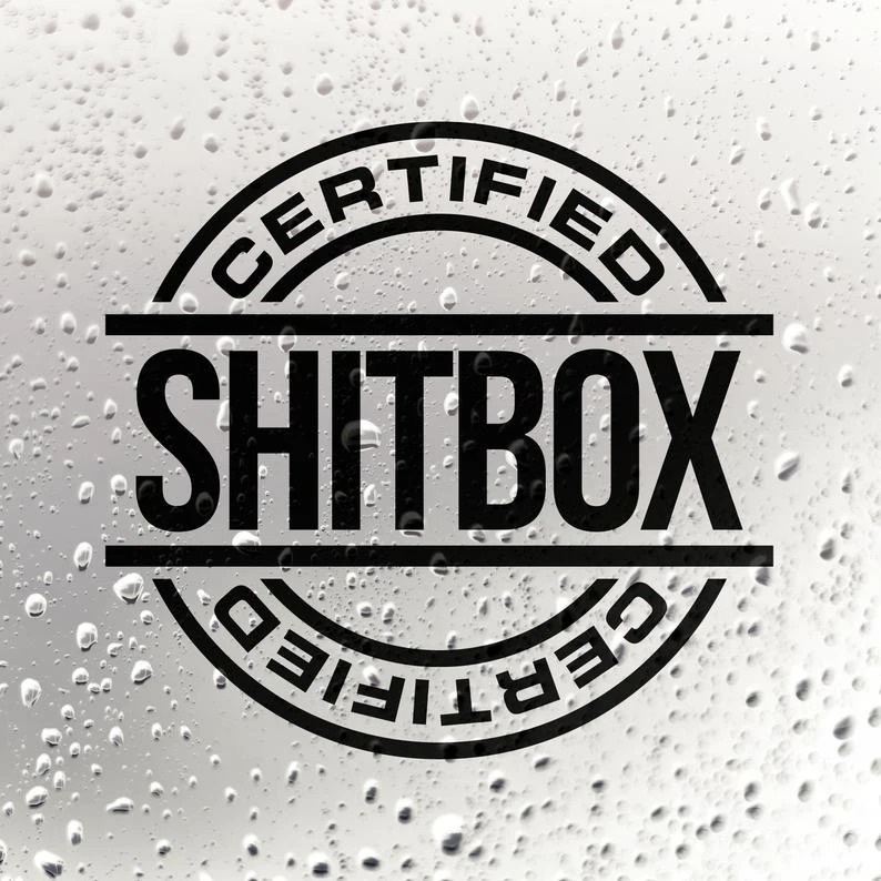 Stiker Mobil Vinyl Hitam/Putih Berkepribadian Stiker Jendela Shitbox Bersertifikat Stiker Dekoratif 