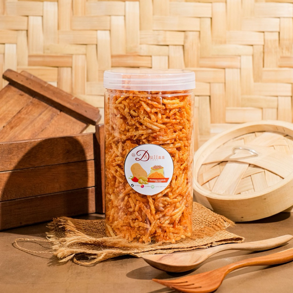 Kentang mustofa DapurAuliaa toples 1000ml mustofa kering pedas manis
