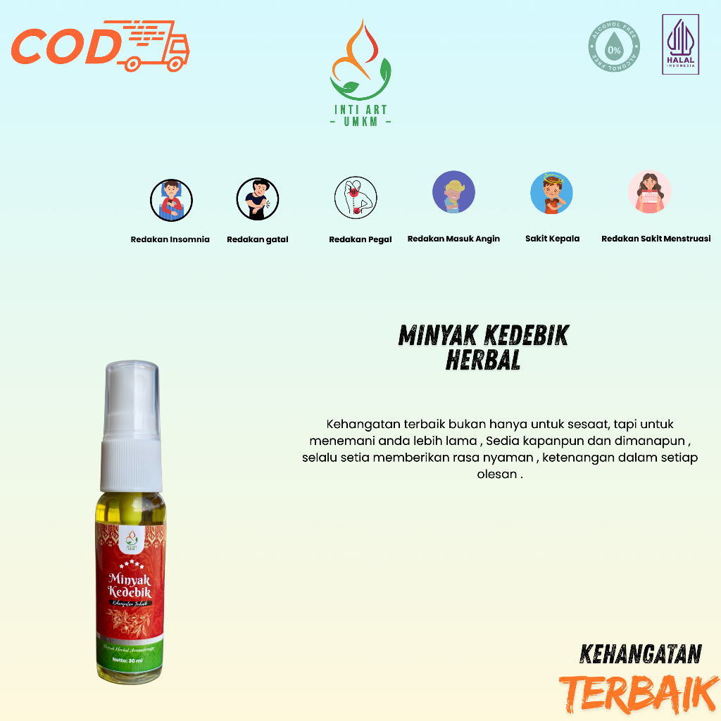 Minyak Kedebik Aromatherapy Hot Spray 30 ml – Herbal Pereda Masuk Angin, Nyeri, Pilek, Batuk, Datang