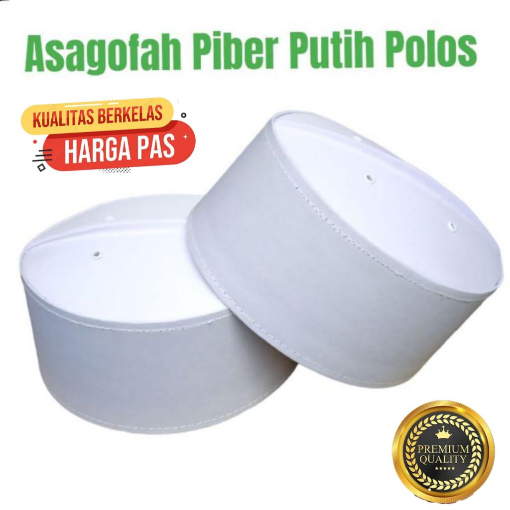 TERMURAHPeci Kopiah Songkok Haji Polos-Peci Kopiah Assagofah putih polos