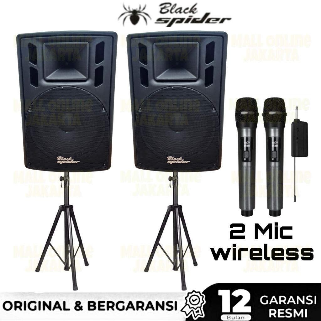 speaker aktif blackspider 15 inch aktiv pasif  black spider