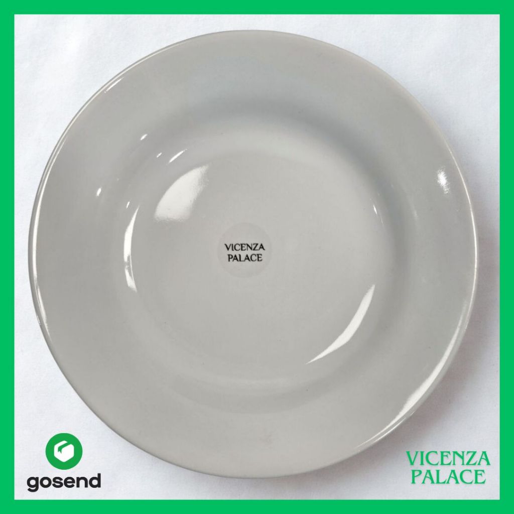 (INSTAN) Piring Keramik Aesthetic Putih Polos Grosir 9 inch/23cm Merk Sunbird Lucky 12pcs