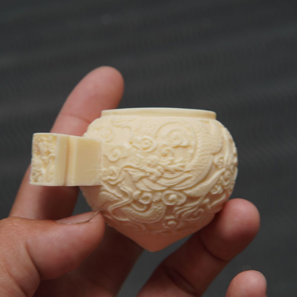 Cepuk wadah pakan Sangkar murai batu, anis dll, Resin Ukir Naga