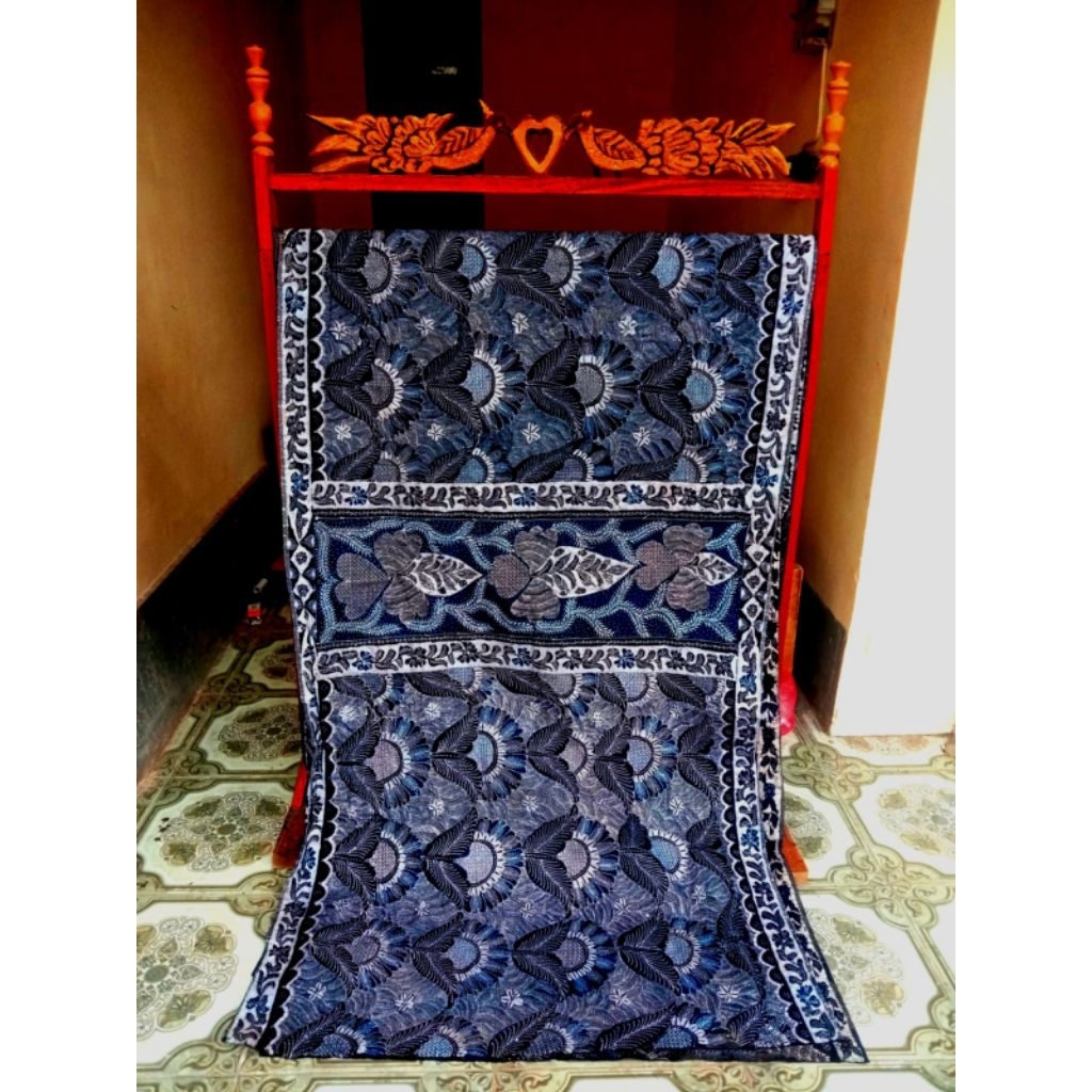 Sarung Batik Tulis Asli Tanjung Bumi Madura/ Tebiruen