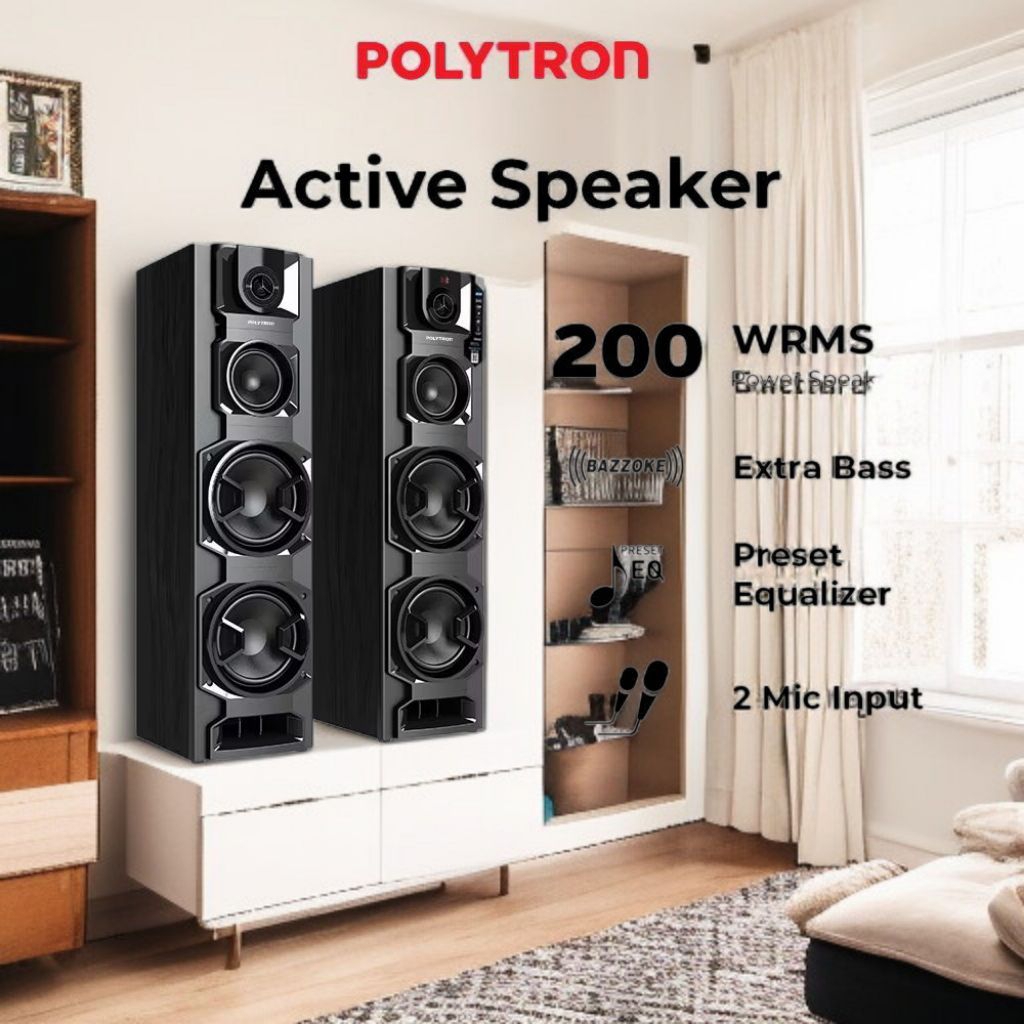 Speaker Aktif Polytron PAS 8E20 / PAS8E20 Bluetooth Super Bass 8 Inch