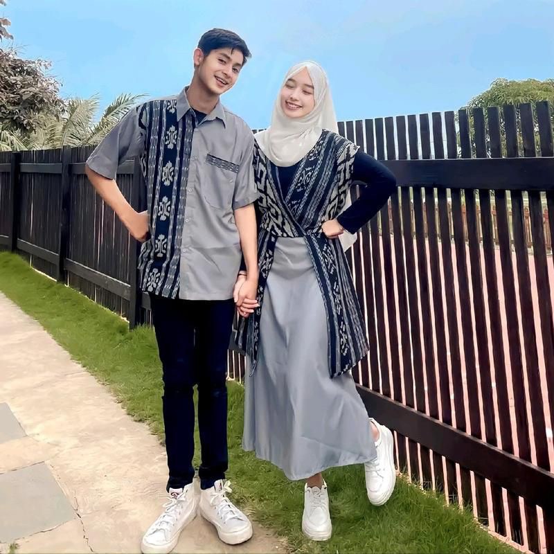 Setelan Kebaya Tenun andin Baju Kondangan Kemeja Pria Dress Wanita Modern