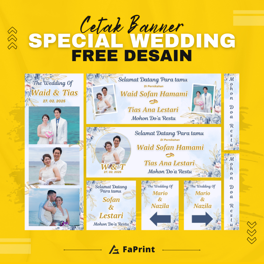 Cetak Spanduk Banner Pernikahan Nikah Kawin Wedding Selamat Datang Doa Restu