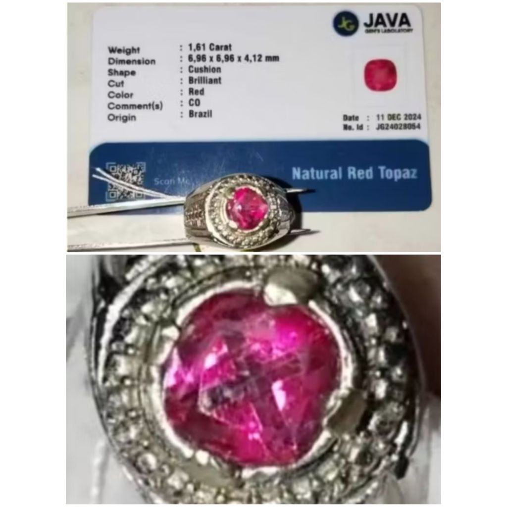 Natural Red Topaz + memo kode ; 47