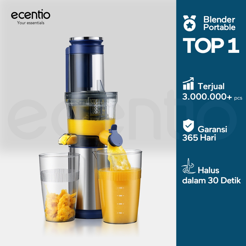 ecentio slow juicer portable 79mm caliber multifungsi blender tanpa ampas bear 700ML+600ML 180W blen
