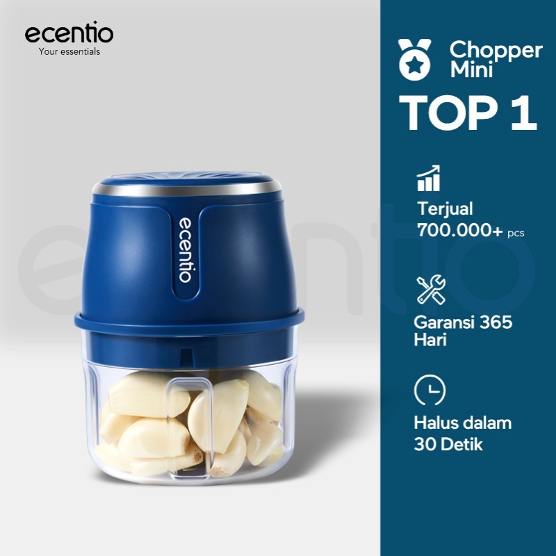 ecentio Mini Chopper Blender 6 pisau 250ml Portable bumbu Dapur Portable Penumbuk bawang