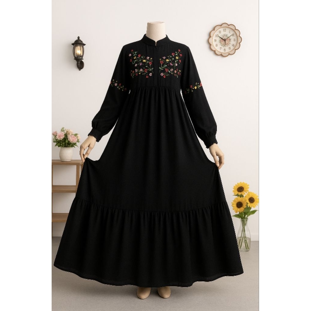 AMW24 Gamis Akhwat Set Gamis Safar dan Cadar Tali Wanita Dewasa S M L dan XL