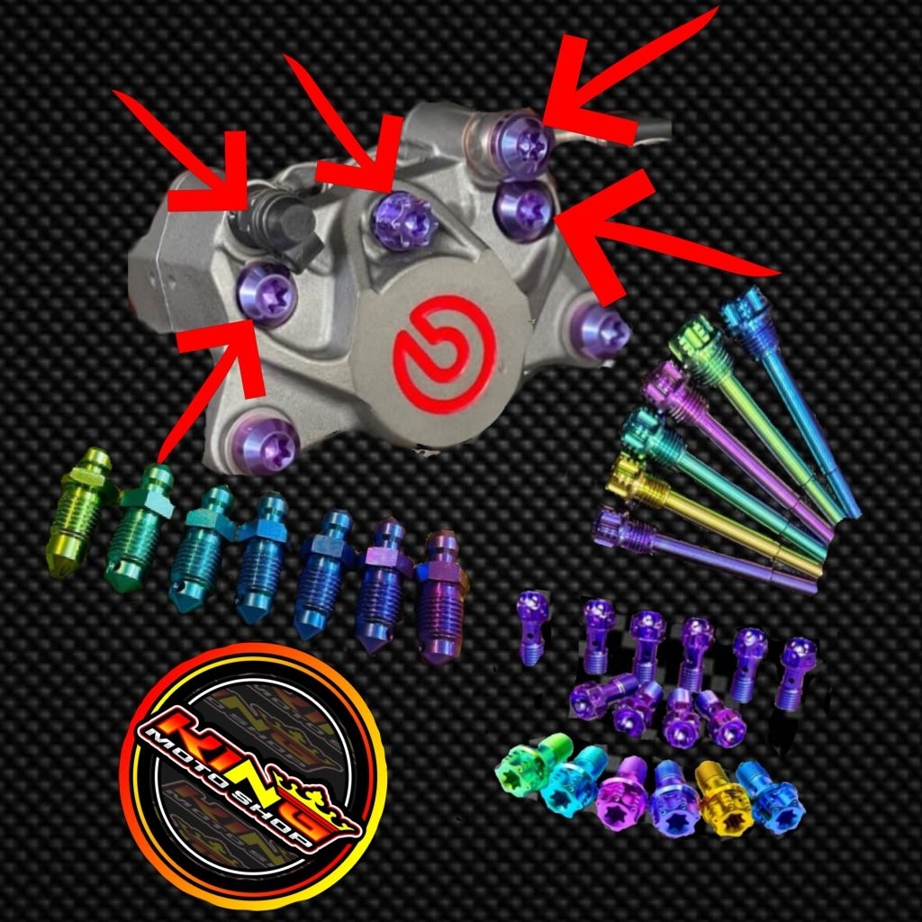 baut printilan kaliper brembo 2p titanium nepel angin tojosan kaliper brembo banjo slang rem