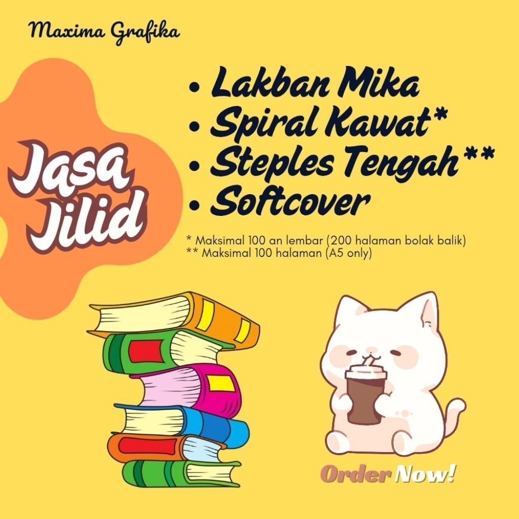 JILID BUKU-LAKBAN MIKA-STEPLES-SPIRAL-SOFTCOVER