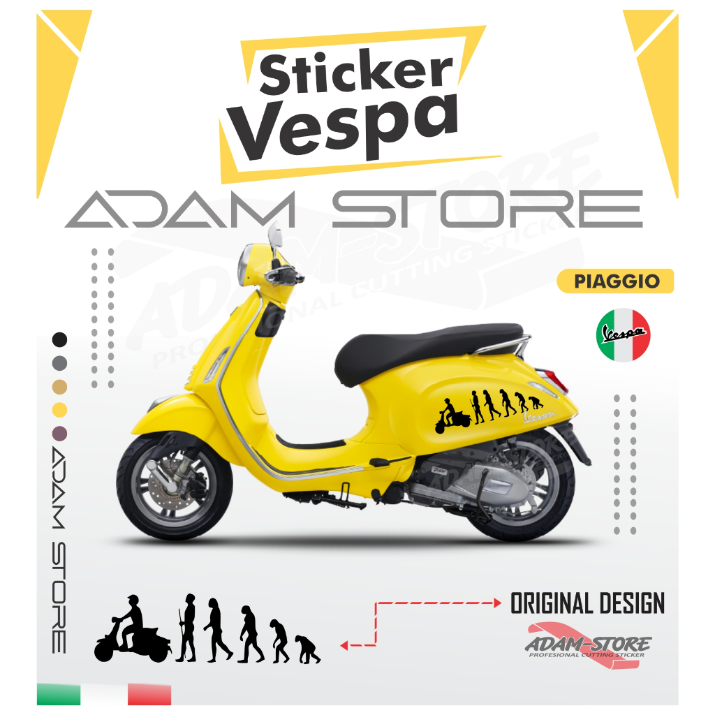 EV91 sticker motor Vespa / Sticker Evolution / stiker tepong Vespa matic