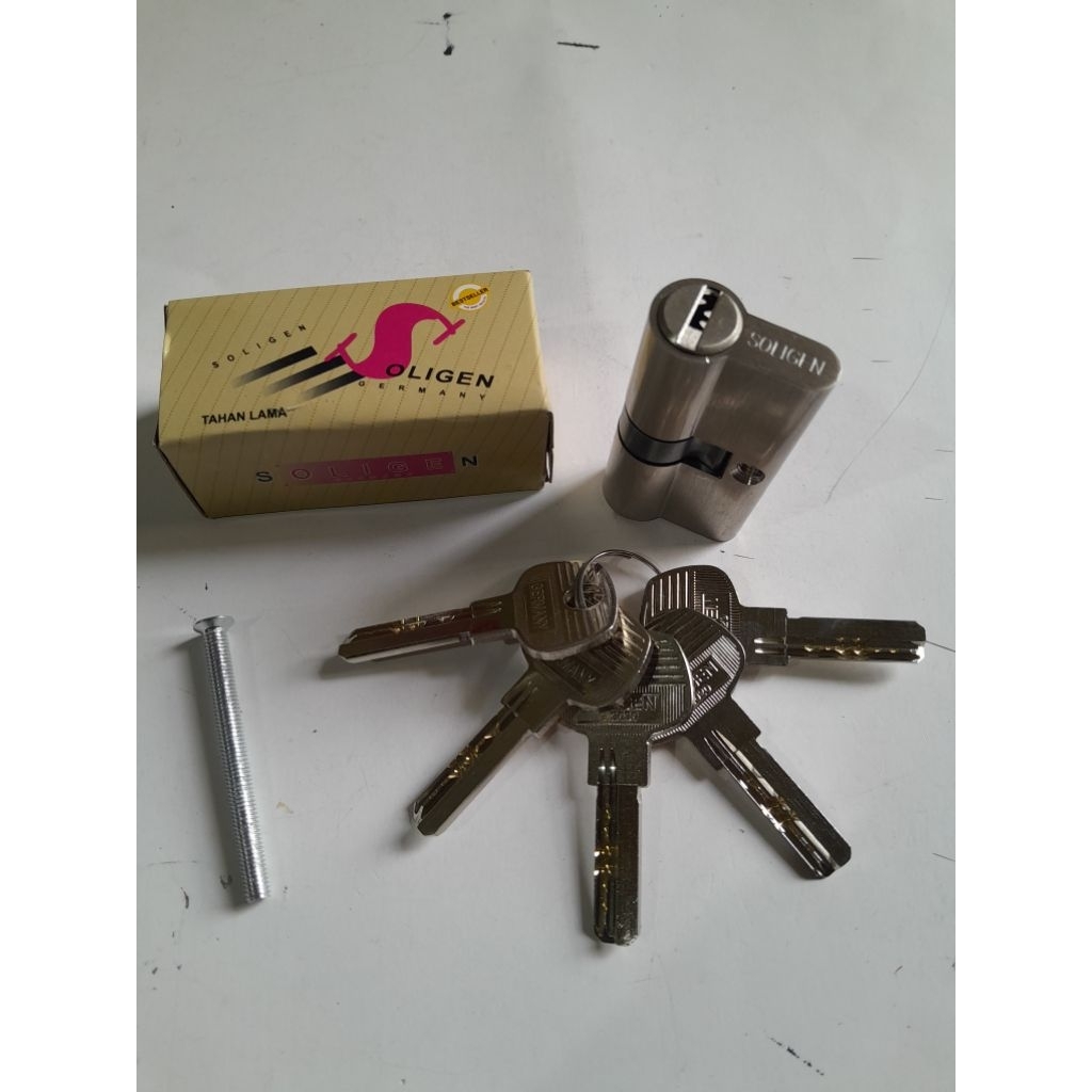 Silinder Kunci Pintu Besar 60mm SOLIGEN / Silinder Kunci Komputer / Silinder Kunci Pintu Kuningan