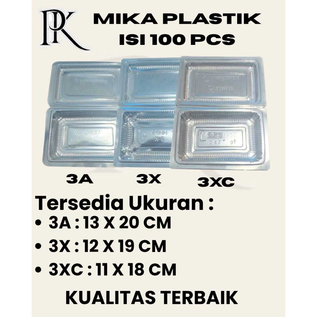 Mika Plastik Bening 3A 3X 3XC Box Makanan Jajanan Kue Nasi Kuning Mie Goreng Food Grade Isi 100 PCS