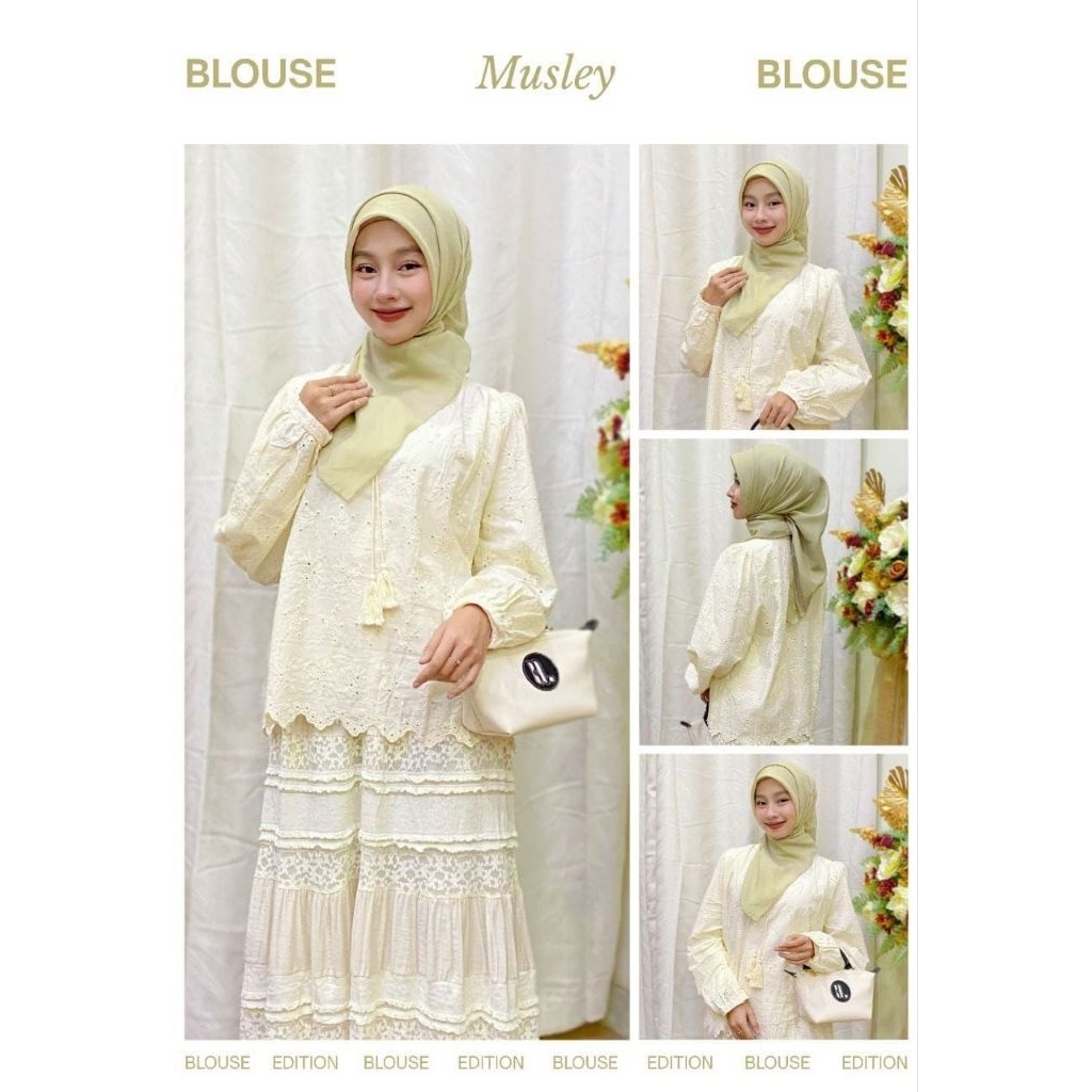 Musley blouse | blus musley | blus katbol | blus katun | blus putih