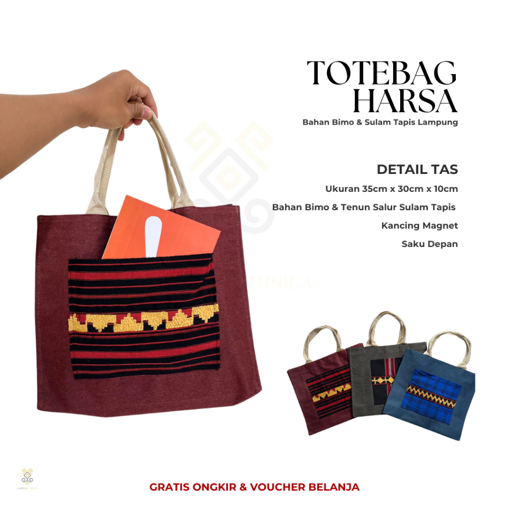 TAS TAPIS LAMPUNG / TOTEBAG TAPIS LAMPUNG - TAS SOUVENIR TAPIS LAMPUNG - LAMPUNG ETHNICA OFFICIAL