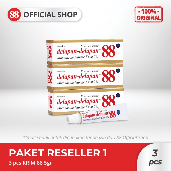 KRIM 88 ANTI JAMUR 5g 3 pcs | Krim Anti Infeksi & Gatal Jamur Miconazole Nitrate 2% | Cepat Meresap 