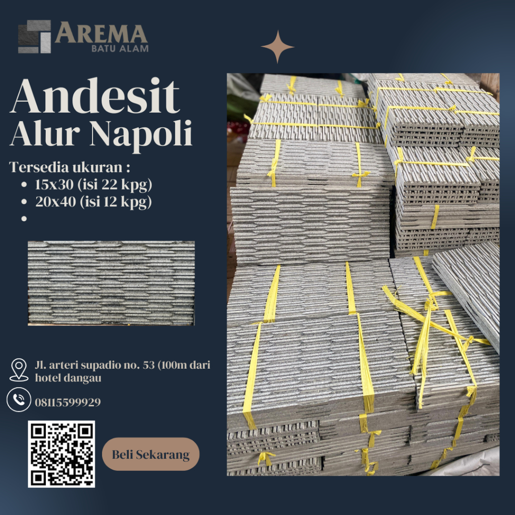BATU ALAM ANDESIT ALUR NAPOLI 20X40