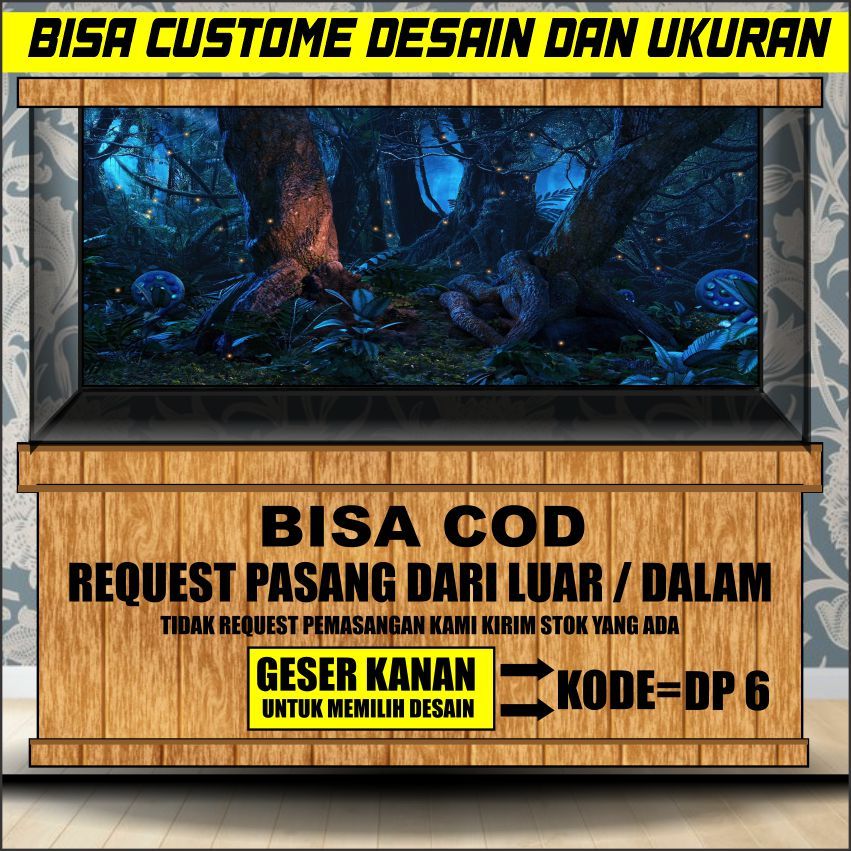 STICKER AQUARIUM, AQUASCAPE,STIKER KACA AQUARIUM,BACKGROUND AQUARIUM TEMA PEMANDANGAN DP2