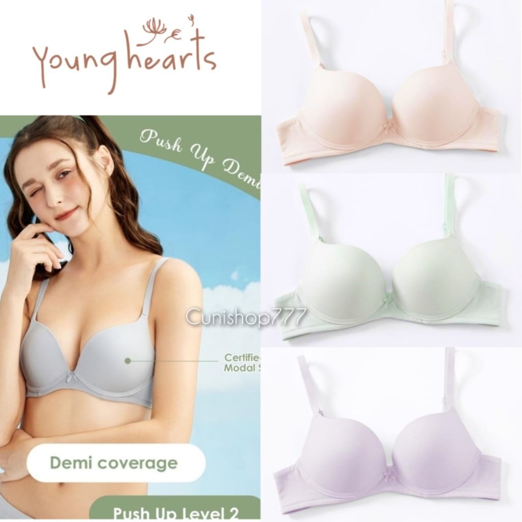 BRA YOUNG HEARTS DELIGHTFUL MODAL BERKAWAT PAKAI KAWAT 32B 34B 34C 36B 36C BUSA PUSHUP LEVEL 2 POLOS