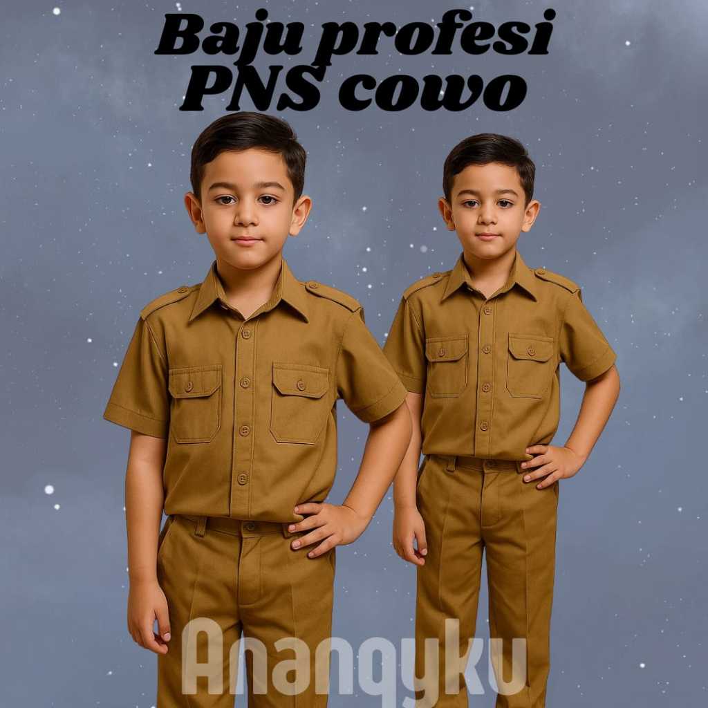 BAJU PNS PEMDA GURU LAKI-LAKI BAYI TK SD/Seragam PNS Anak/Kostum ASN Anak/Kostum PNSAnak/Kostum Guru