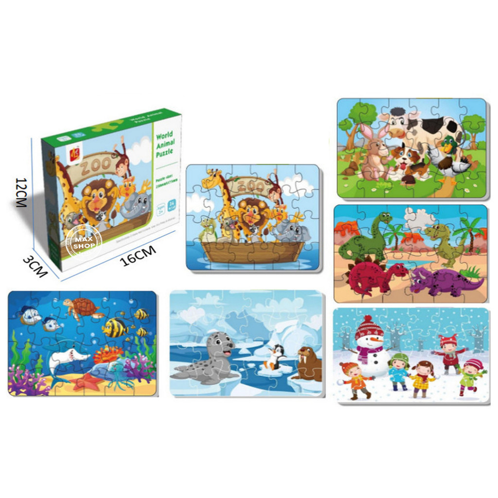 Maxshop Mainan Edukasi Anak Puzzle Animal Ikan Snowman Dino Kado Hadiah Souvenir