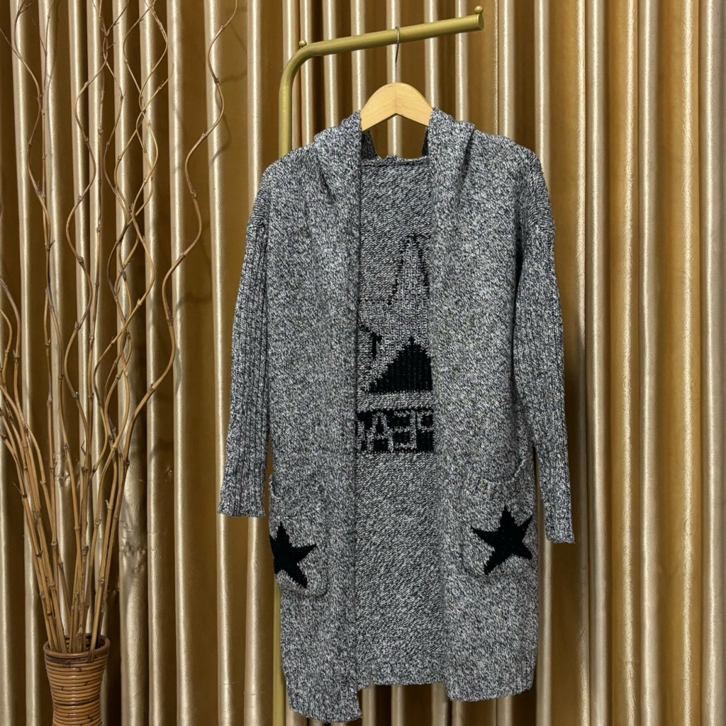 OUTER CARDIGAN KARDIGAN RAJUT KEPANG KNIT KNITWEAR