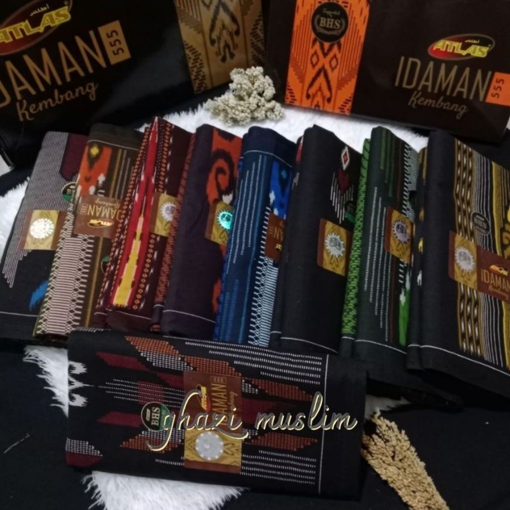 SARUNG ATLAS IDAMAN HARMONI AKASIA/ IDAMAN KEMBANG MOTIF BHS SIF SGE