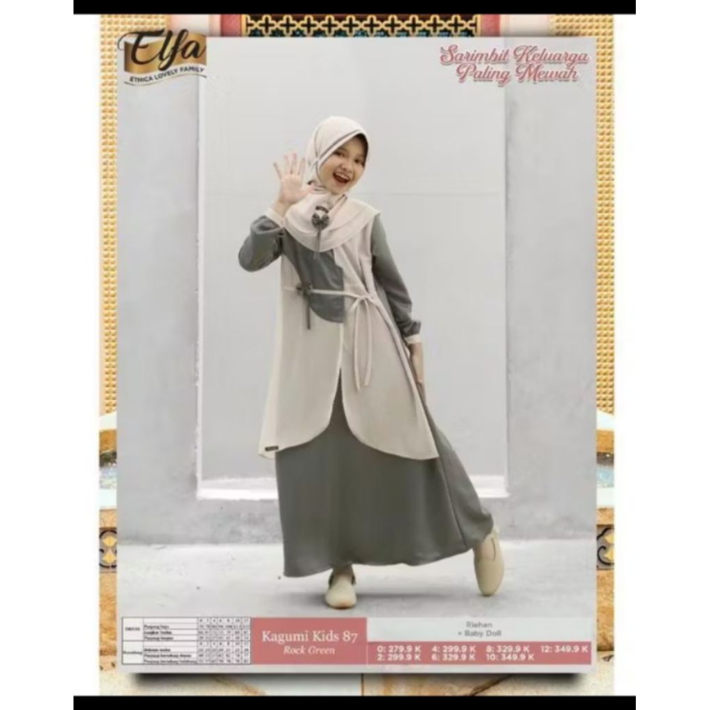Gamis ethica kagum kids, set hijab