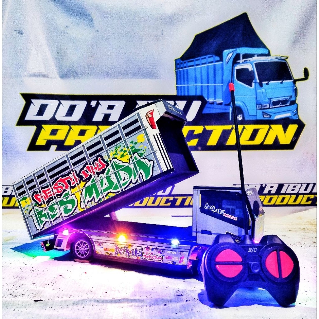 TRUK OLENG MINIATUR MAINNAN ANAK MOBIL MODEL DUM DAM REMOT RC BATRI BISA DI CAS MINIATUR TRUK OLENG 