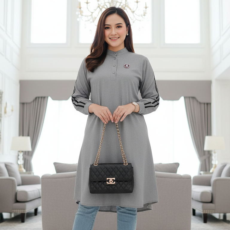 Tunik Cantika Jumbo Wanita Model Terbaru Terlaris Rayon Twill