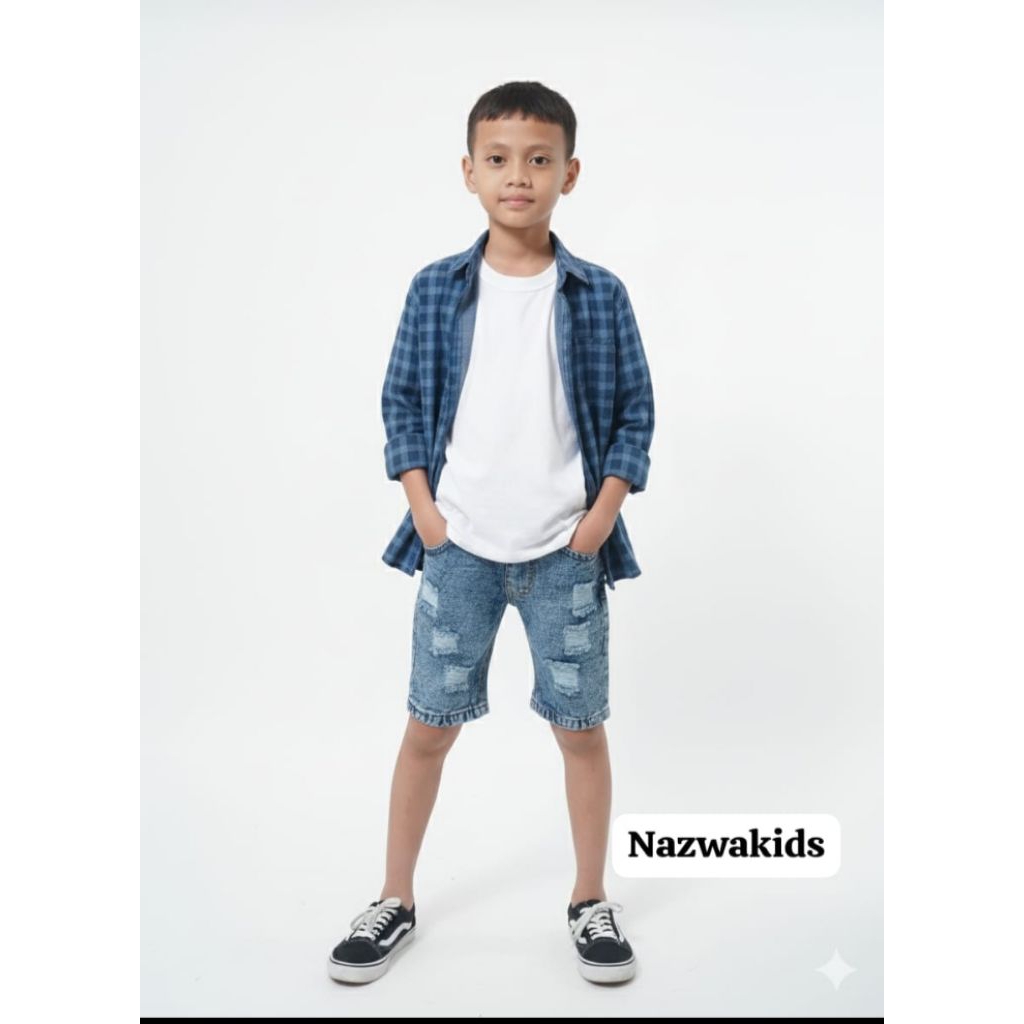 Celana jeans anak Pendek Snowwash Ripped NOEMI