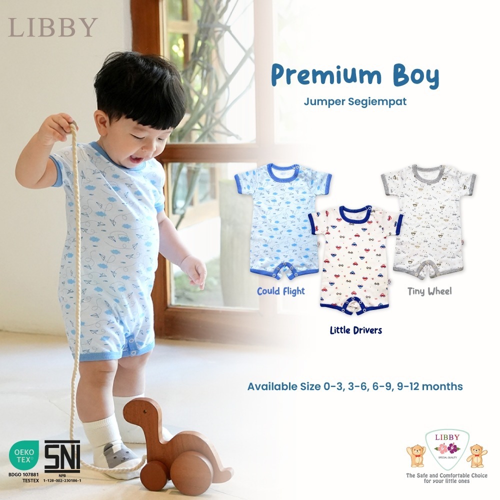 Libby Jumper segiempat 1 Pak - Jumper bayi/Libby romper /jumper bayi/jumper anak murah