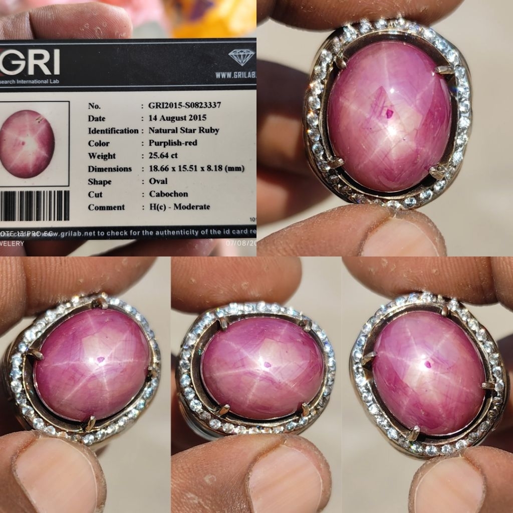 NATURAL STAR RUBY 25.64 CTS HQ
