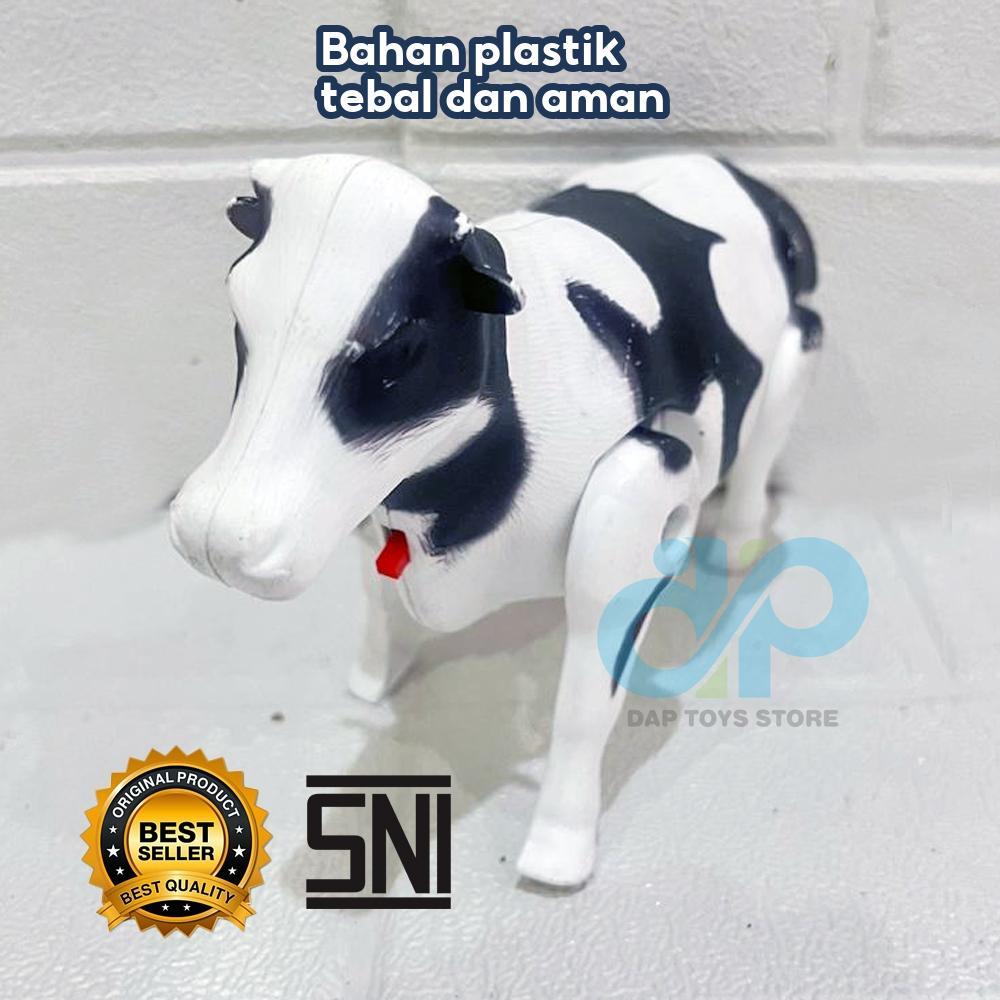 Mainan Edukasi Sapi Bisa Jalan Sendiri & Ada Lampu + Musiknya - Mainan Anak Hewan Sapi Pakai Baterai
