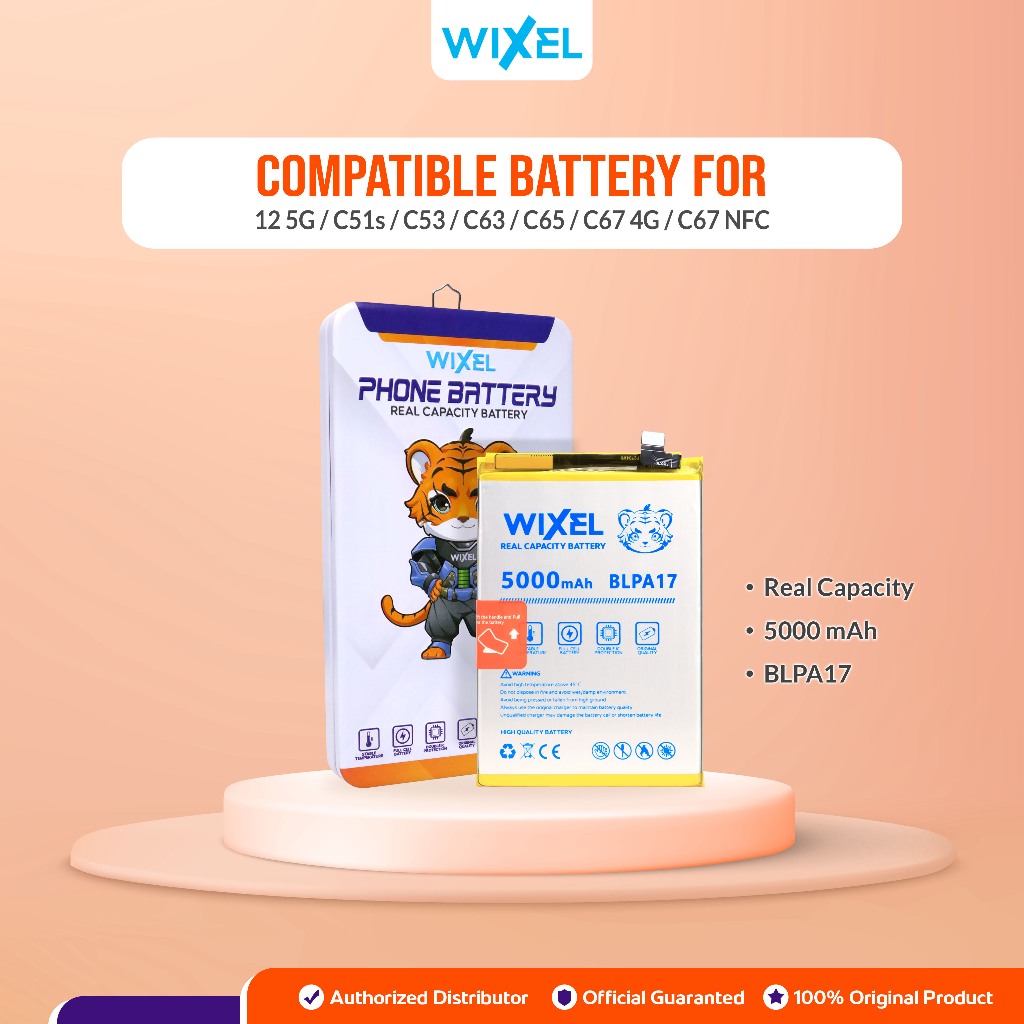 WIXEL Baterai BLPA17 for Realme C53 / C67 / C51S 4G / 12 5G Real Capacity Batre Batrai Battery Batre