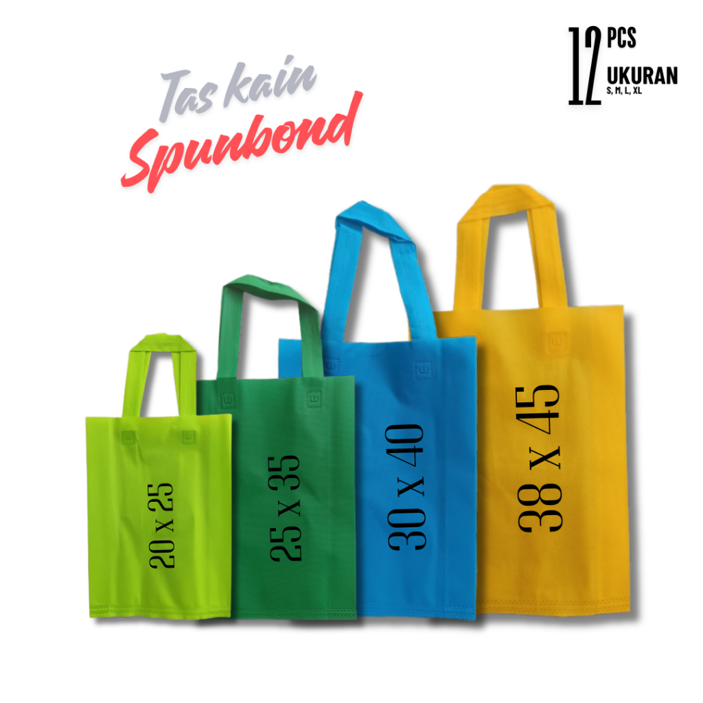 Tas Tali Spunbond polos 38 x 45 Tas Goodie Bag jumbo Request warna LUSINAN
